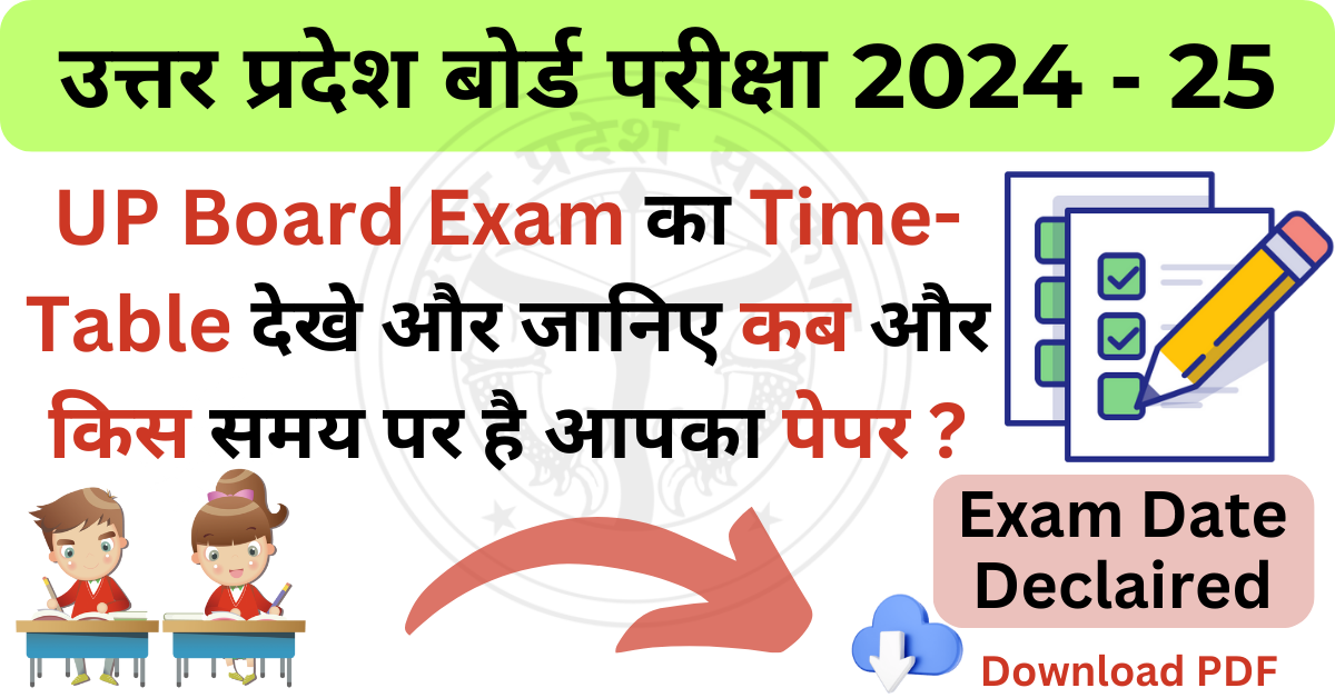 UP Board Exam DateSheet 2024-25